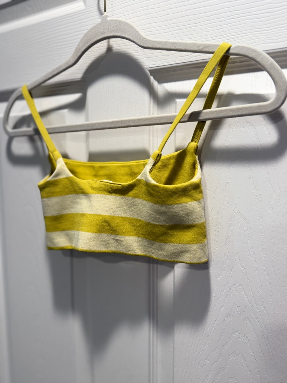 FP Movement Yellow & White Striped Longline Bra Top M/L Athletic Yoga Crop - Picture 6 of 7